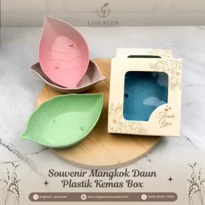 Souvenir Mangkok Daun Plastik Kemas Box